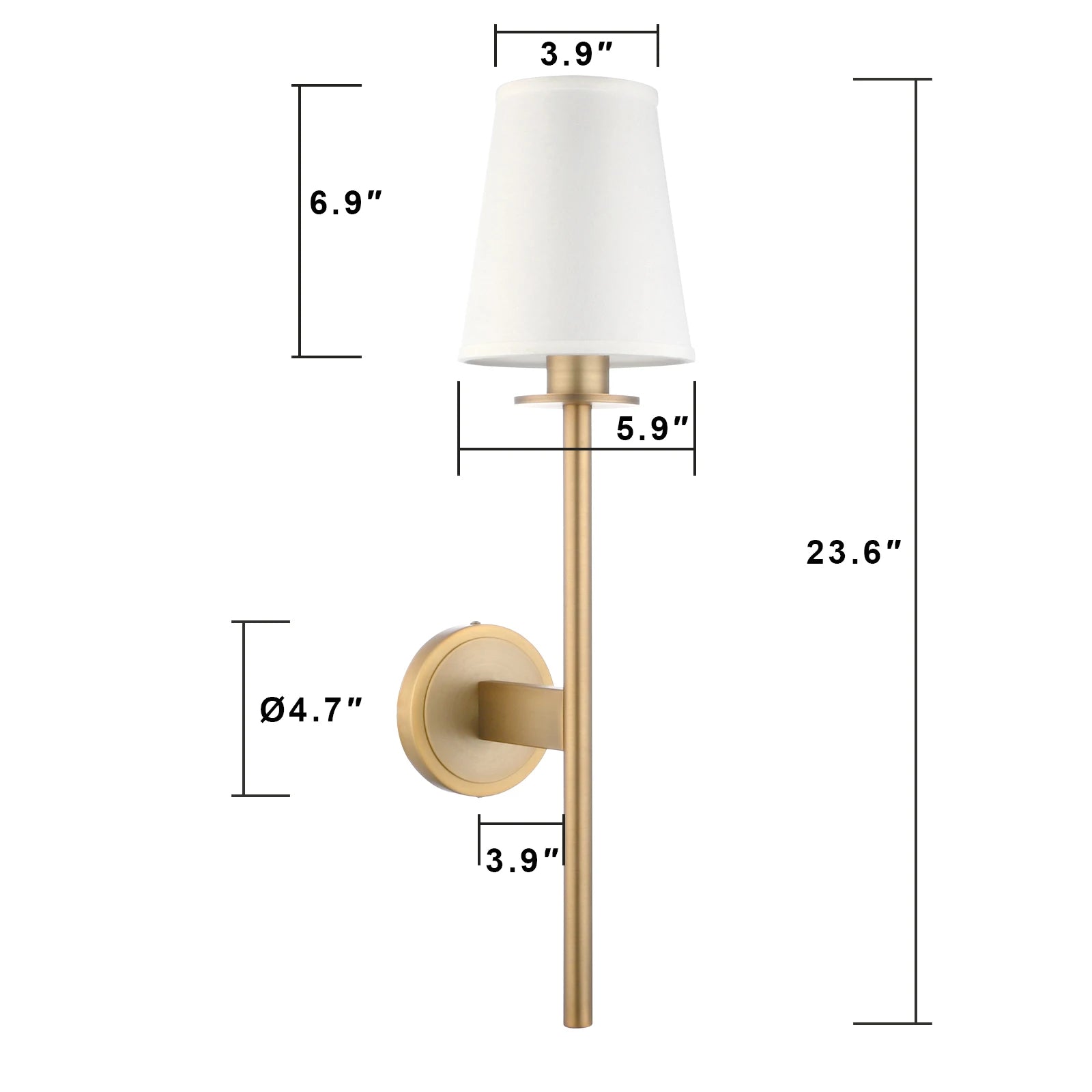 gold fabric wall sconce