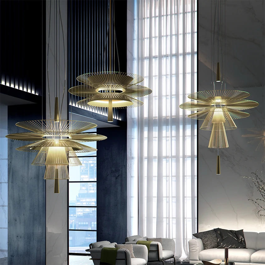 gold gravity round chandelier