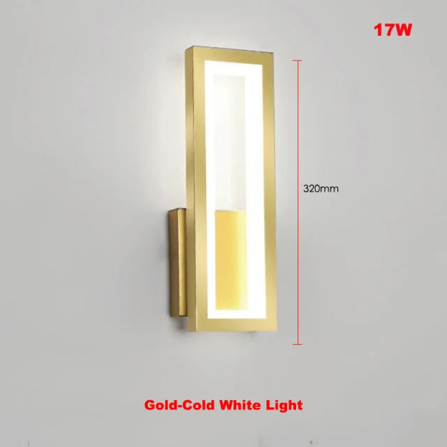 gold rectangle wall light