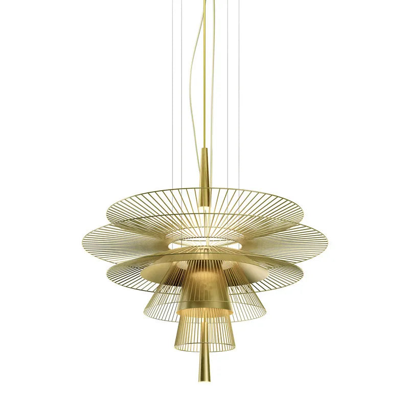 gold round gravity 2 chandelier