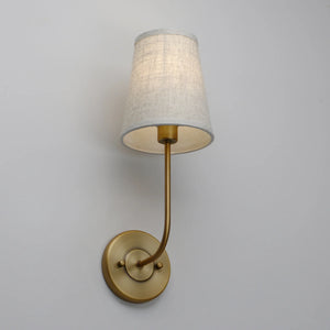 gold single fabric wall sconce