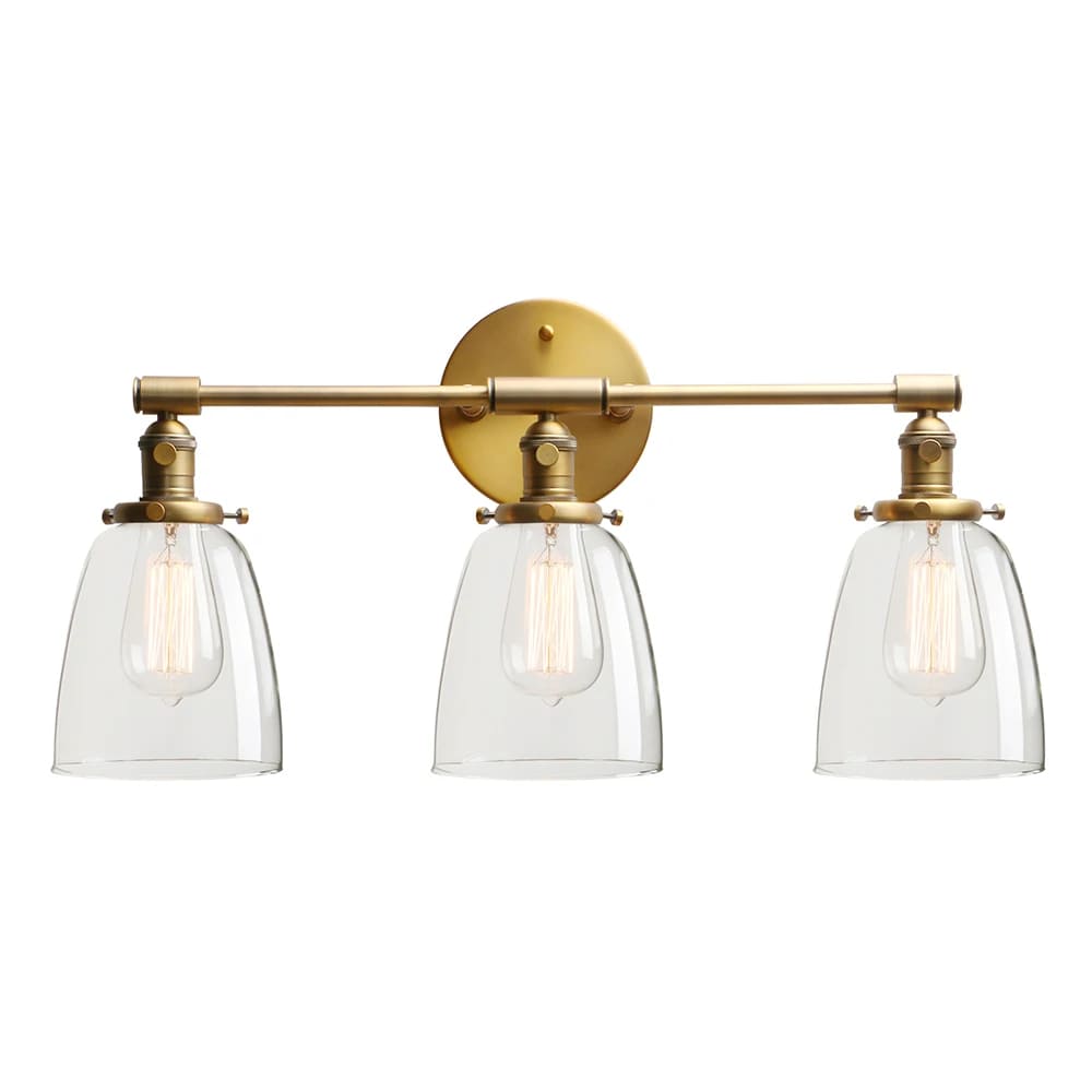 gold three light sconce