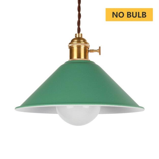 green industrial pendant light