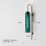 green Long Tube Glass Wall Sconce