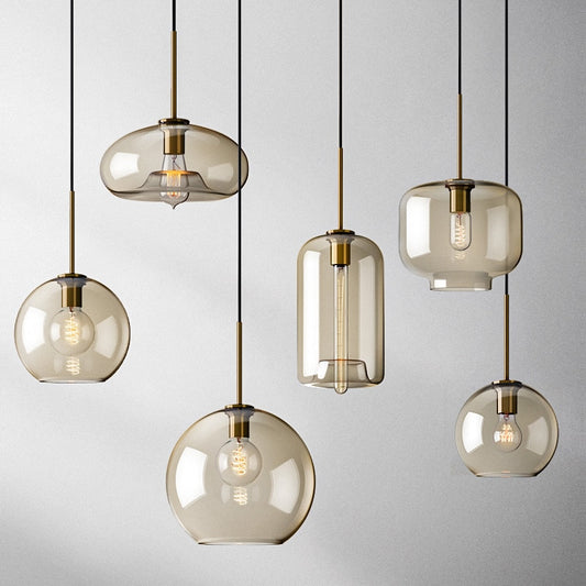 haco cognac glass pendant light