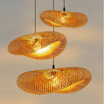 hat shape bamboo pendant light