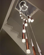 high ceiling chandeliers for staircase