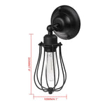 industrial black cage sconce light 7.9 inch