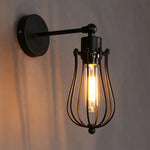 industrial cage wall sconce with lamp