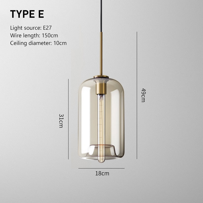 large cognac glass pendant light | lighting homei
