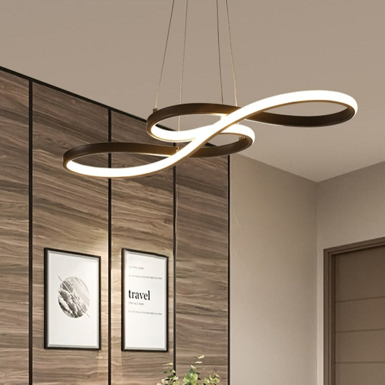 Geometric LED chandelier with adjustable brightness