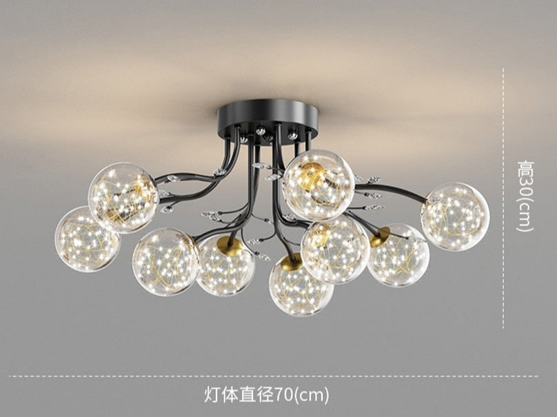 large modern glass globe chandelier