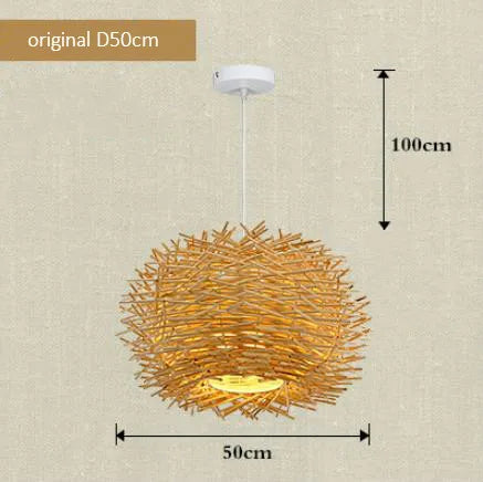 birds nest rattan pendant light