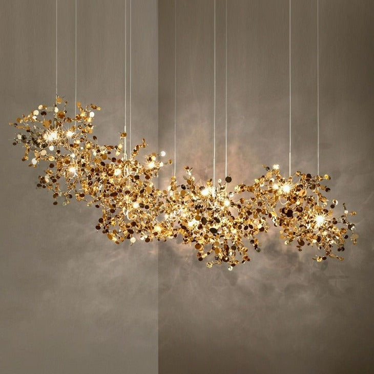 gold leaf chandelier