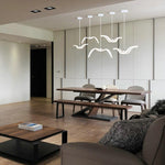 LED bird wing chandelier in modern interior