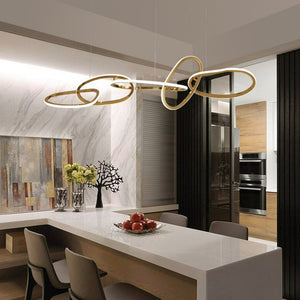 led ring chandelier dining room