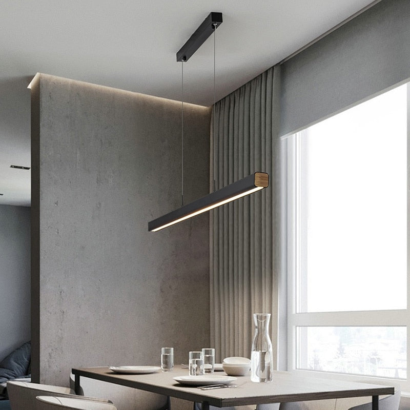 linear chandelier dining room