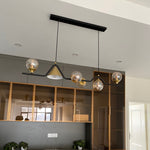 linear chandelier dining room