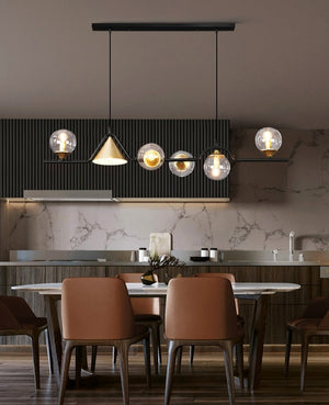 linear chandelier for dining room