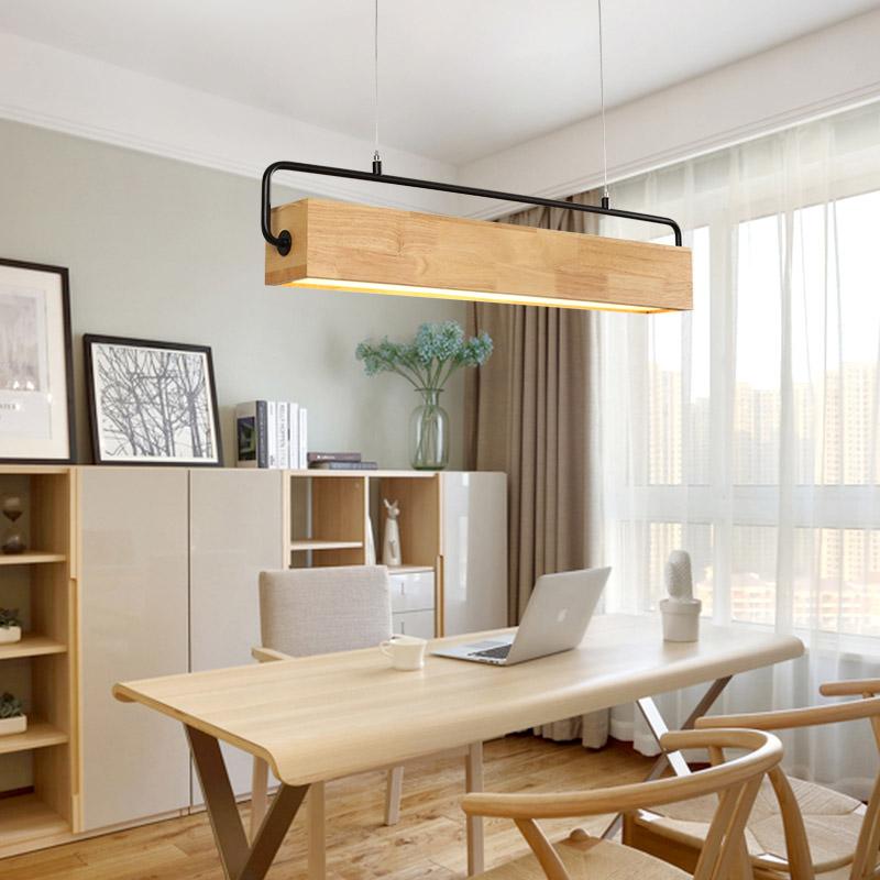 linear wood chandelier for living room