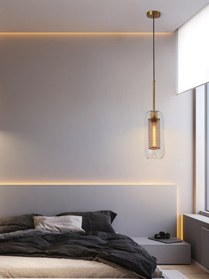 long glass chiswick pendant light bedroom lighting