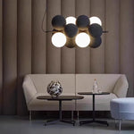 lunar globe chandelier living room