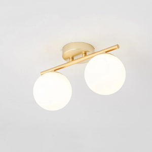 double milk glass globe ceiling light