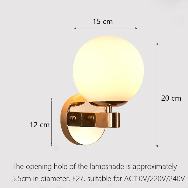 milk globe wall sconce