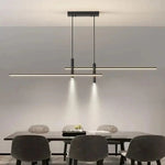 modern linear chandelier dining room
