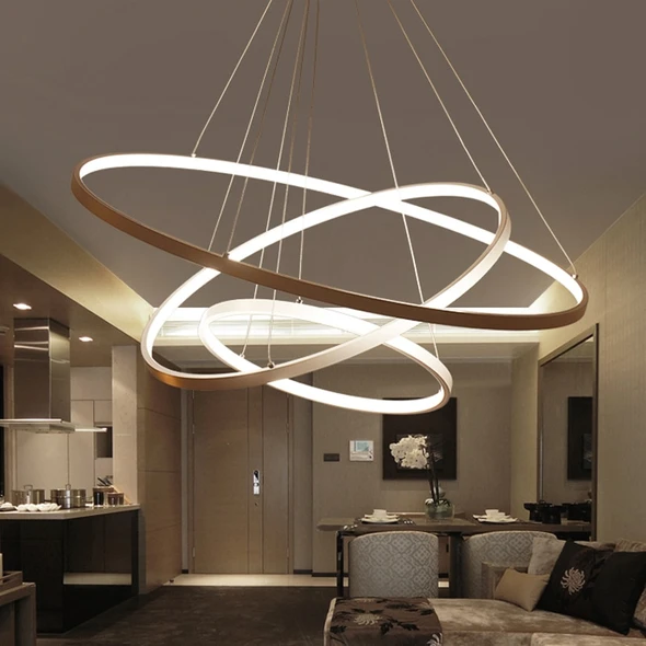 Lux Luxury LED Ring Chandelier – Modern Circular Chandelier for Dining Room & Living