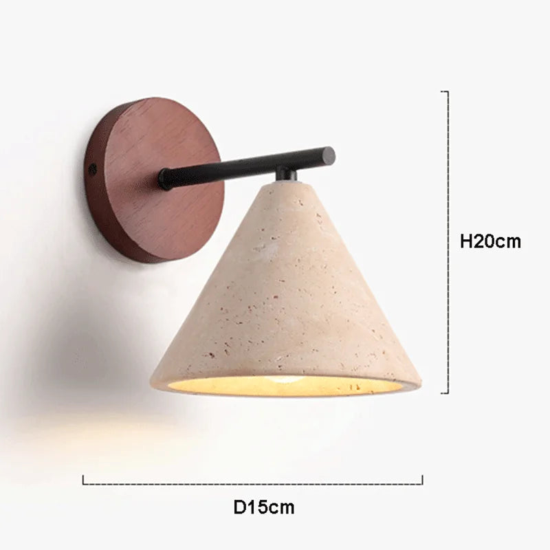 modern cone stone wall light