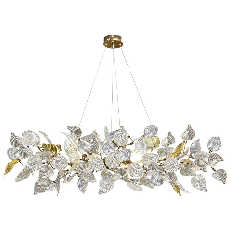 modern crystal leaf chandelier