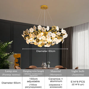 modern flowers chandelier lamp