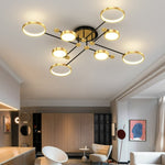 modern flush mount sputnik light fixture