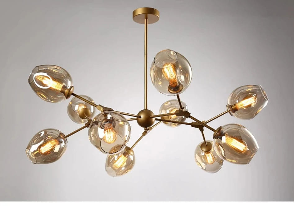 modern glass globe chandelier