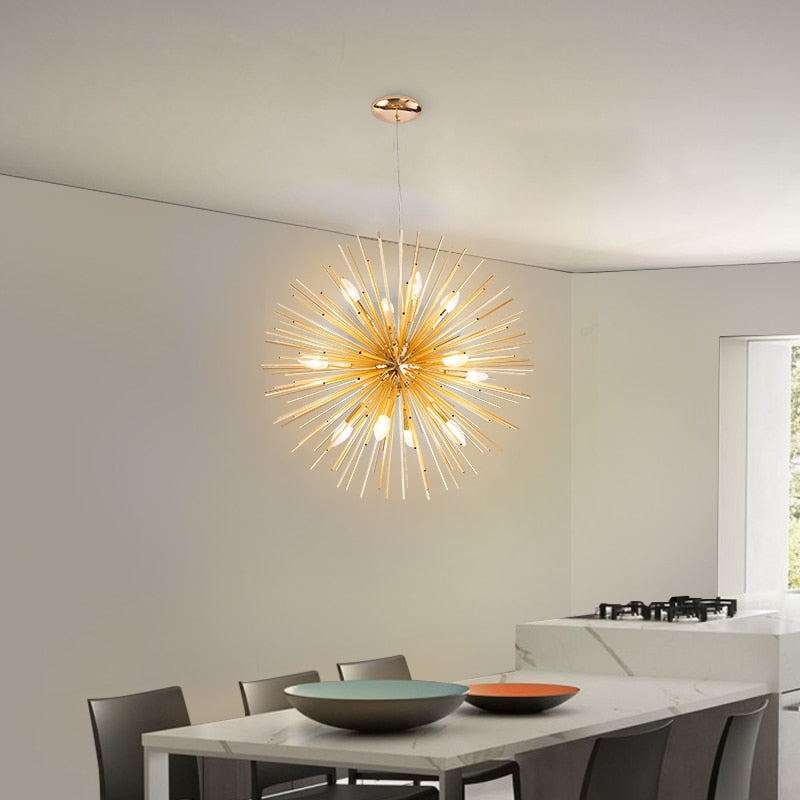 modern gold sputnik chandelier