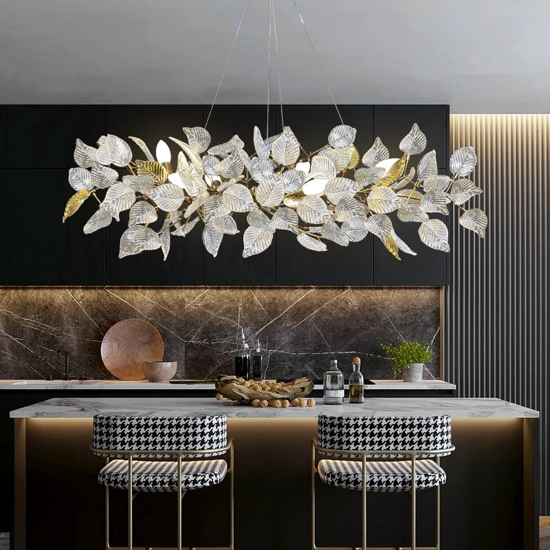 modern leaf chandelier