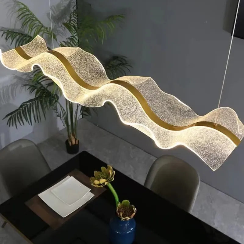 modern led wave chandelier