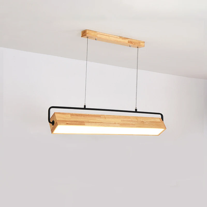 modern lienar wood chandelier