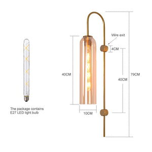 modern long glass wall sconce