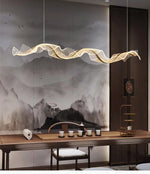 modern wave chandelier dining room