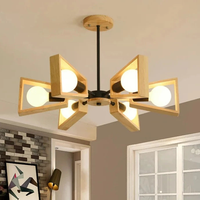 modern wood chandelier sputnik