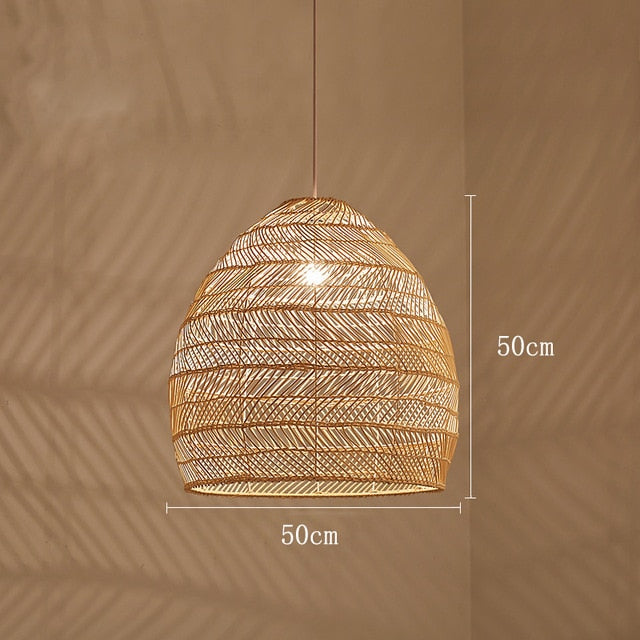 natural rattan hanging light