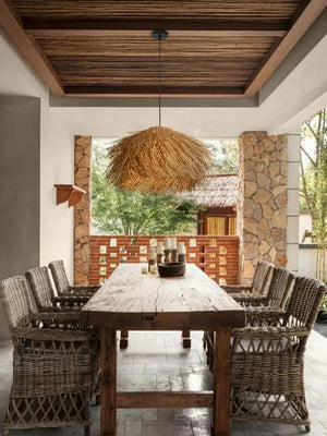 outdoor rattan pendant light