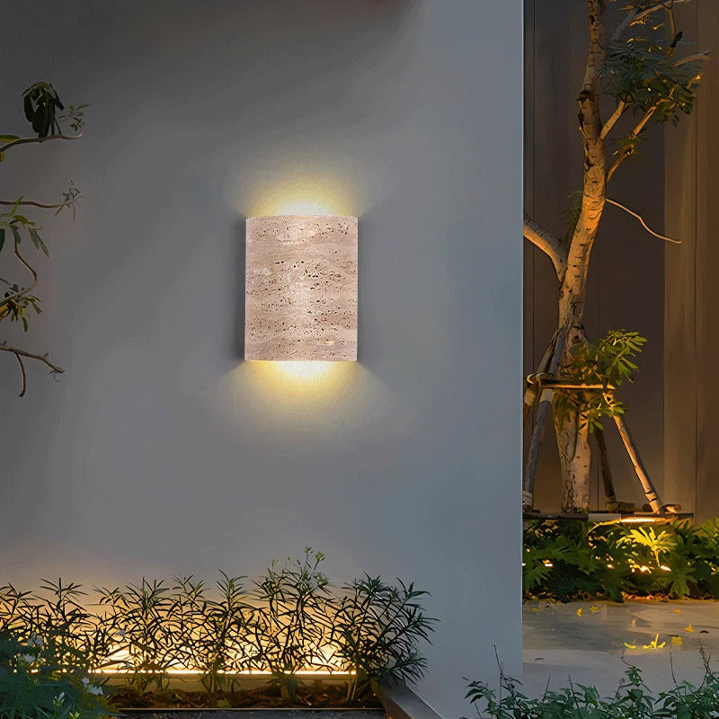 outdoor stone wall light