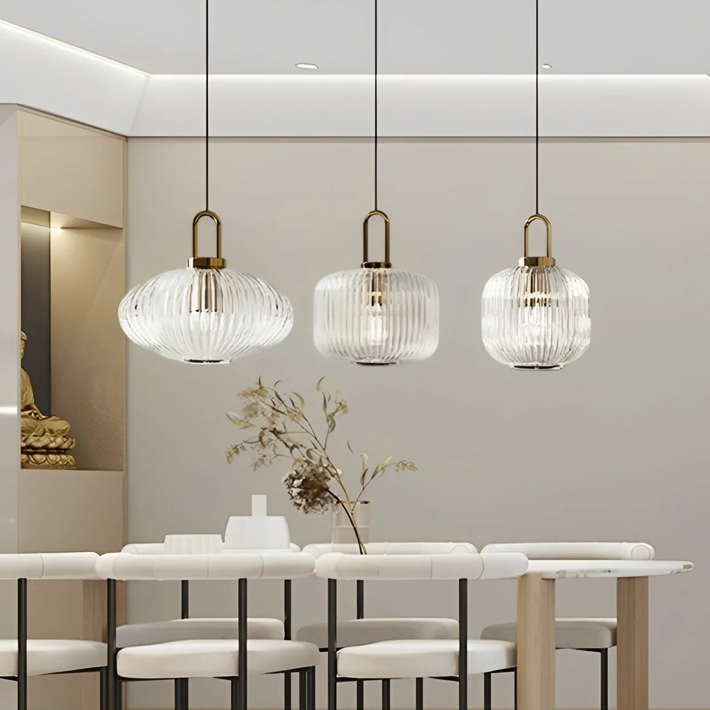 pendant clear glass lighting dining room
