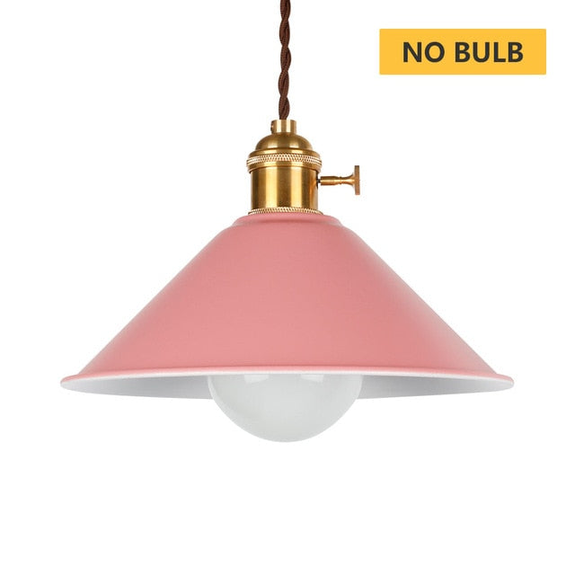 pink industrial pendant light