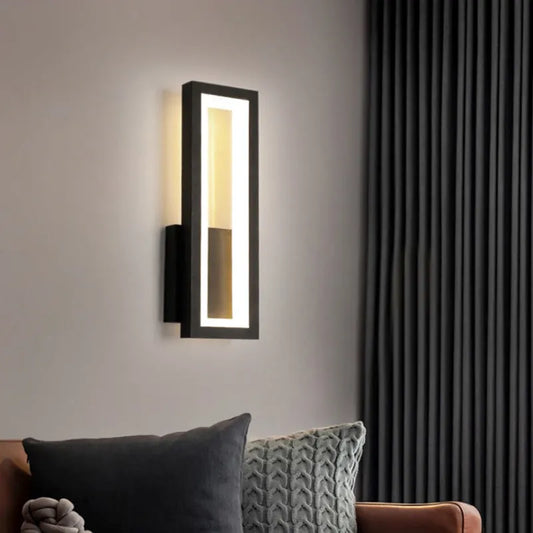 rectangular wall sconce with LED backlight