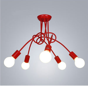 red sputnik light fixture