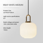 frosted ribbed glass pendant light